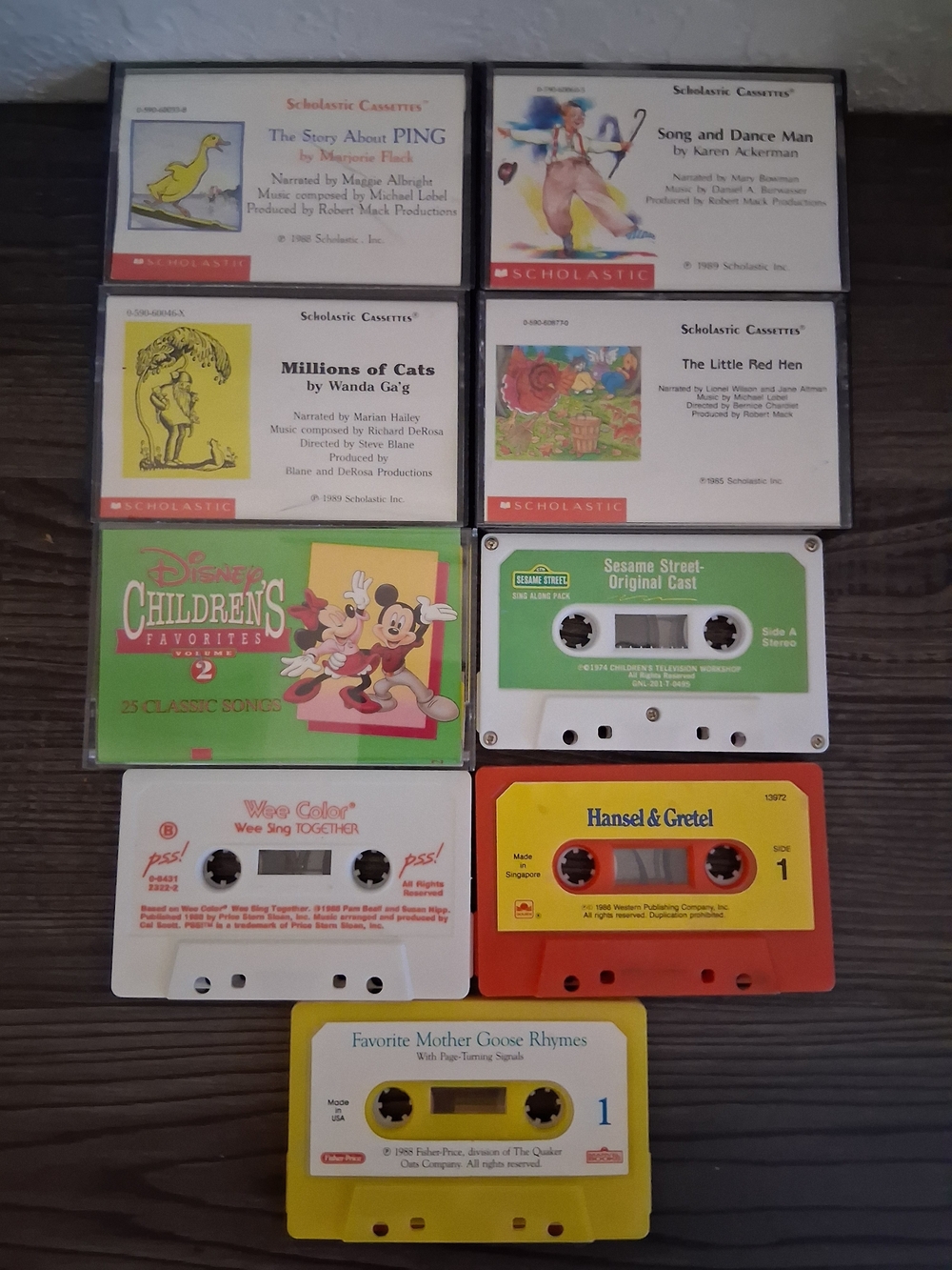 Scholastic Children’s Cassette Lot Of 9: Disney Favorites Vintage